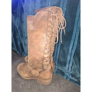 Eurosoft Women's Selden Boots Size 9M Brown Corset Lace Tall Boots (ES0007398)